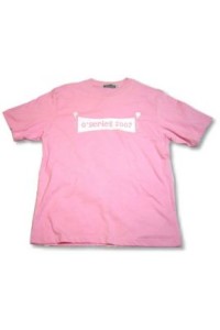 T015 訂製T恤  來版訂購t-shirt  T恤製造商hk     淺粉色